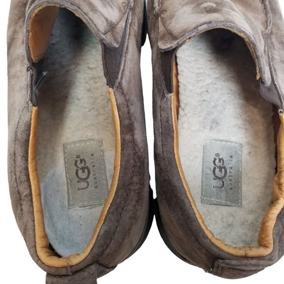 UGG Mens 11 Brown Suede Leather Slip On Loafer Sho
